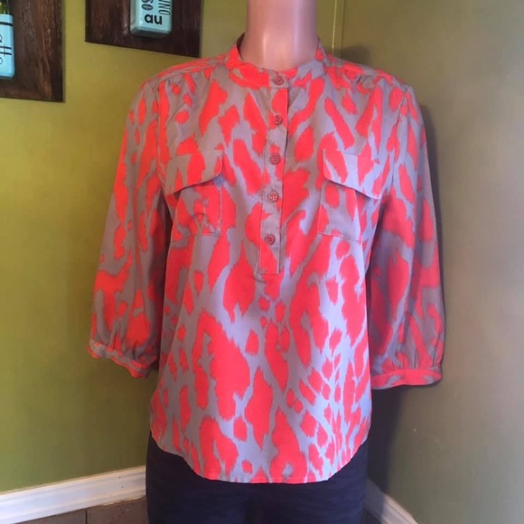 Parker Tops - Parker lWomen Blouse Top Print Henley ▪️M